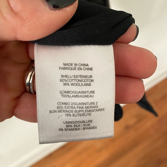 Helmet Lang black wool/cotton jacket with leather sleeves - Picture 2 of 4